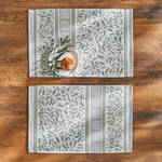 Produktbild fr 'Gobelin-Tischsets mit Blttermotiv'