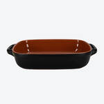 Produktbild für 'Groß: Bis 930 °C flammfeste, rechteckigs Terracotta-Grill- und Backformen'