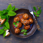 Produktbild fr 'Hackbllchen Jger-Art in Pilz- Portwein Sauce - 720 g'