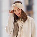 Produktbild fr 'Kaschmir-Stirnband - 100 % Kaschmir, Rippenmuster, mit modischem Knoten-Detail'