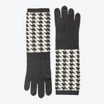 Produktbild für 'Kaschmirhandschuhe mit klassischem Hahnentritt-Dessin, Winter, warm, Halstuch'