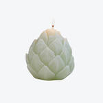 Produktbild fr 'Kerze Artischocke - handgefertigt in Portugal, mineralisches und pflanzliches Wachs, in 2 Gren und 3 Farben'