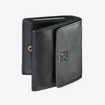 Produktbild fr 'Kompaktes Portemonnaie fr Damen - Wiener Schachtel, Rindsleder, Schwarz, B/T/H 10/9/2,5 cm'