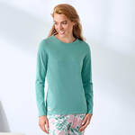 Produktbild fr 'Langarmshirt Damen Grn - 95 % Bio-Baumwolle, 5% Elasthan, Gren XS/36 bis XXXL/48'