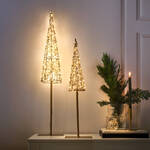 Produktbild fr 'Leuchttanne mit LED-Beleuchtung - goldfarbener Metallbaum mit LEDs umwickelt'