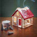 Produktbild fr 'Lichthaus Chalet - Keramik, handbemalt, fr Teelichter und Rucherkerzen, B/T/H ca. 8/6,5/9 cm'