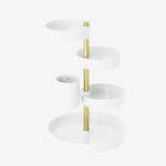 Produktbild fr 'Make-up Organizer drehbar, 5 hhenverstellbare Fcher - Wei/Messing, 23/23/35 cm'