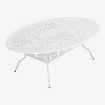 Produktbild fr 'Ovaler Gartentisch aus wetterfestem Aluminium – Wei'