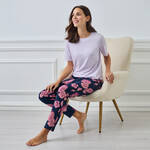 Produktbild fr 'Pyjamahose mit floralem Design aus Baumwolle mit Elasthan'