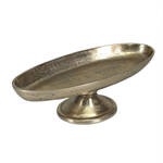 Produktbild f�r 'Schale oval - Aluminium goldfarben, mit Standfu�, B/T/H ca. 38/15/11 cm'