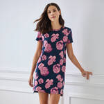 Produktbild fr 'Schlafshirt mit floralem Design aus Baumwolle mit Elasthan'