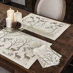 Produktbild für 'Tischsets: Winterwald-Impressionen auf schwedischer Jacquard-Tischwäsche'