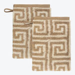 Produktbild fr 'Waschlappen 2er-Set - 100 % Baumwolle, Mander-Design, ca. 16/22 cm, 5 Farben'
