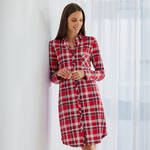 Produktbild für 'Weiches Baumwoll-Nachthemd mit klassischem Karomuster, Nachtwäsche, Pyjama, Schlafbekleidung, Loungewear, Schlafanzug'