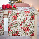 Produktbild für 'Winterlicher Jacquard-Tischläufer mit floralem Dessin'