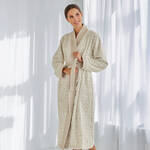 Produktbild für 'Zweifarbig gemusterter Jacquard-Bademantel im Kimono-Stil'