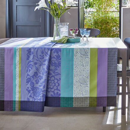 Produktbild fr ' Jacquard-Tischdecke mit Fleckschutz 150/150 cm  in Blautnen'