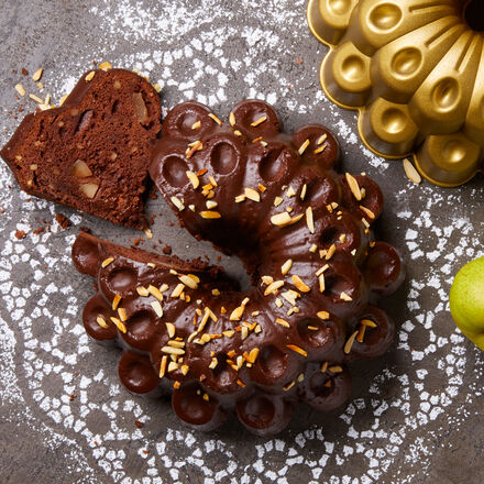 Produktbild für '  Schokoladen-Birnen-Kuchen Backform Dahlienblüte'