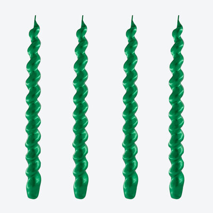 Produktbild fr '4er-Set Kerzen - Kunstvoll gedrehte Stabkerzen, Handarbeit, Mineralwachs, /H 2/26 cm'