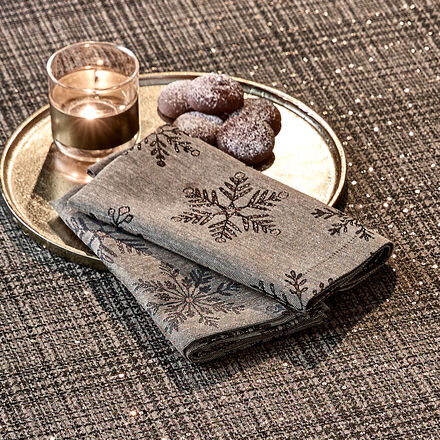 Produktbild fr '4er-Set festlich glitzernde Jacquard-Servietten mit Pailletten - 45/45 cm'