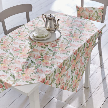 Produktbild für 'Aparte Tischdecke mit Allover-Tulpenmotiv'