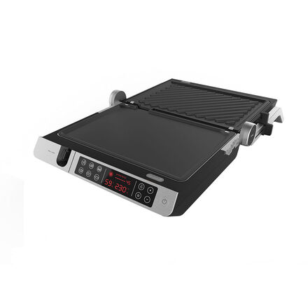 Produktbild für 'Aufklappbarer Kontaktgrill mit integriertem Einstech-Temperaturfühler und Kerntemperaturen-Anzeige'