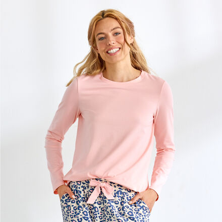 Produktbild f�r 'Damen-Langarmshirt - Rosa, angenehmer Baumwoll-Elasthan-Mix'