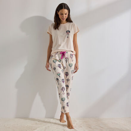 Produktbild f�r 'Damen-Schlafhose - Baumwoll-Modal-Mix, Ballon-Print, Gr��e 36-48'