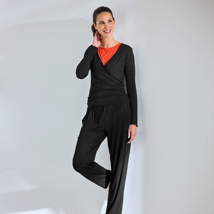 Produktbild für 'Dehnbare Yoga-Hose mit weitem Bein'