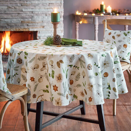 Produktbild fr 'Doppelgewebte Matelass-Tischdecke im weihnachtlichen Dessin'