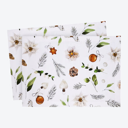 Produktbild für 'Doppelgewebte Matelassé-Tischsets im weihnachtlichen Dessin'