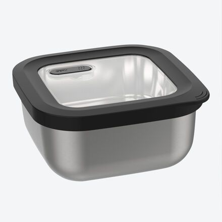 Produktbild fr 'Edelstahl Vorratsdose mit Deckelventil – quadratisch'