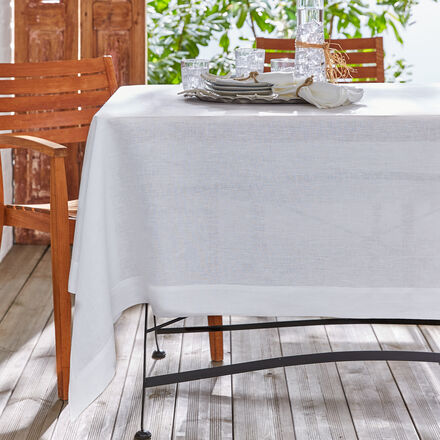 Produktbild für 'Elegante Leinen-Tischdecke aus toskanischer Traditionsweberei in opulenten Größen'