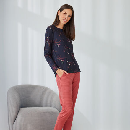 Produktbild für 'Fein geringelte Pyjamahose zur Bio-Baumwoll Mix & Match Kollektion, Nachtwäsche, Pyjama, Schlafbekleidung, Loungewear, Nachthemd'
