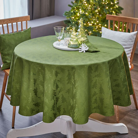 Produktbild f�r 'Fleckgesch�tzte, unifarbene Tischdecke mit Tannenbaum-Motiv'