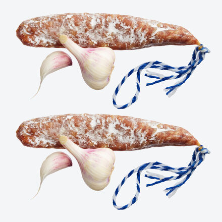 Produktbild für 'Fuet: Würzige katalanische Edelsalami mit Knoblauch, Salami, Schwein, aus Spanien'