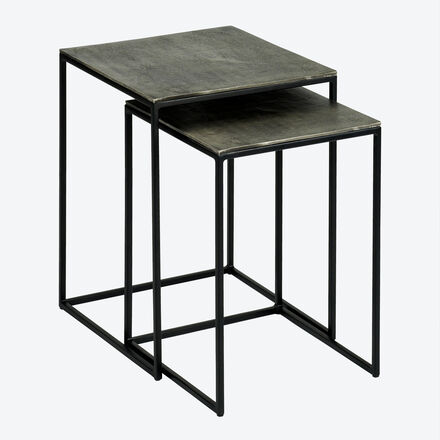 Produktbild für 'Funktionales Lambert Beistelltisch-Set mit edlem Graphit-Finish, Wohnzimmertisch, Couchtisch, Beistelltisch'