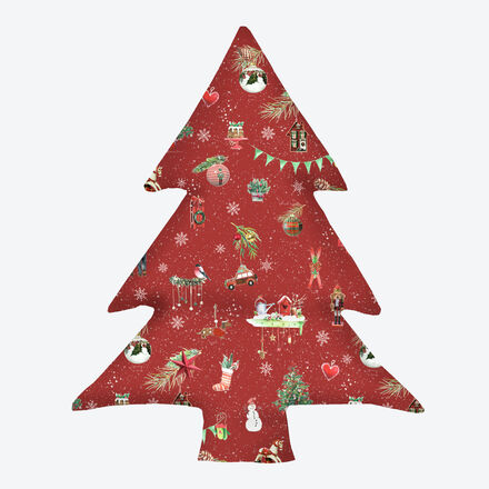 Produktbild für 'Gefülltes Weihnachts-Baumkissen im nostalgisch-modernen Look, Tischläufer, Tischdecke, Tischtuch'