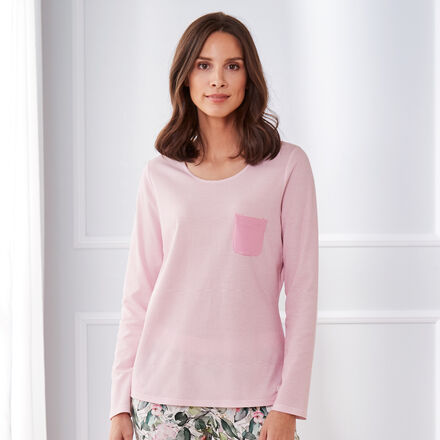 Produktbild für 'Geringeltes Pyjama-Langarm-Shirt zum Kombinieren'