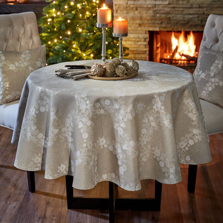 Produktbild f�r 'Glanzvolle Jacquard-Tischdecke mit Kranzmotiv'