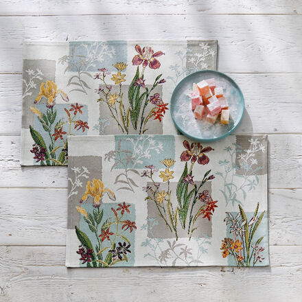 Produktbild für 'Gobelin-Tischsets mit stimmungsvollem Blumenmotiv'