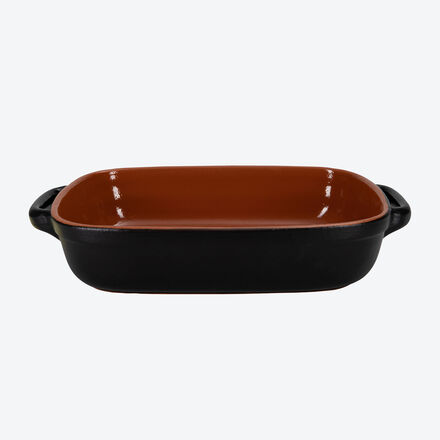 Produktbild für 'Groß: Bis 930 °C flammfeste, rechteckigs Terracotta-Grill- und Backformen'