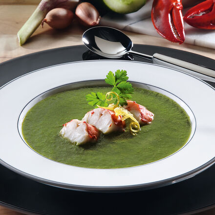 Produktbild für 'Grüne Gazpacho mit Hummermedaillons'