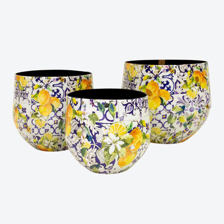 Produktbild für 'Handgefertigte Pflanzübertöpfe im mediterranen Design'
