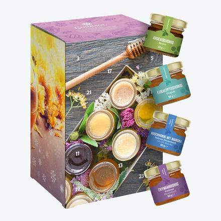 Produktbild fr 'Honig-Adventskalender - Premium-Auswahl aus aller Welt, 24 x 50 g'
