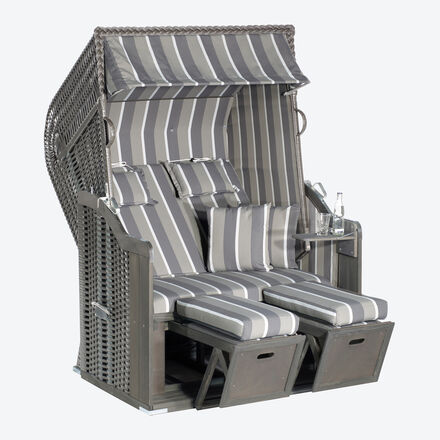 Produktbild f�r 'Im Ostseestrandkorb die Seele baumeln lassen - Anthrazit/Grau gestreift'