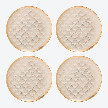 Produktbild fr 'Karibisch inspirierte Essteller mit Golddekor'