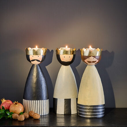 Produktbild fr 'Kerzenstnder Heilige 3 Knige - Metall, /H 15/40 cm, 3 Ausfhrungen'