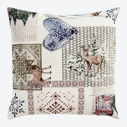 Produktbild fr 'Kissenhlle mit Patchwork Winter-Motiv – 40/40cm'