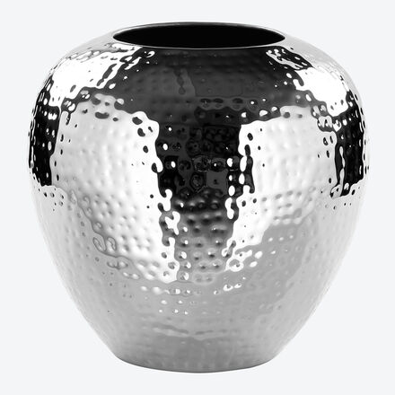 Produktbild für 'Kunstvoll gehämmerte Vase in konvexer Form'